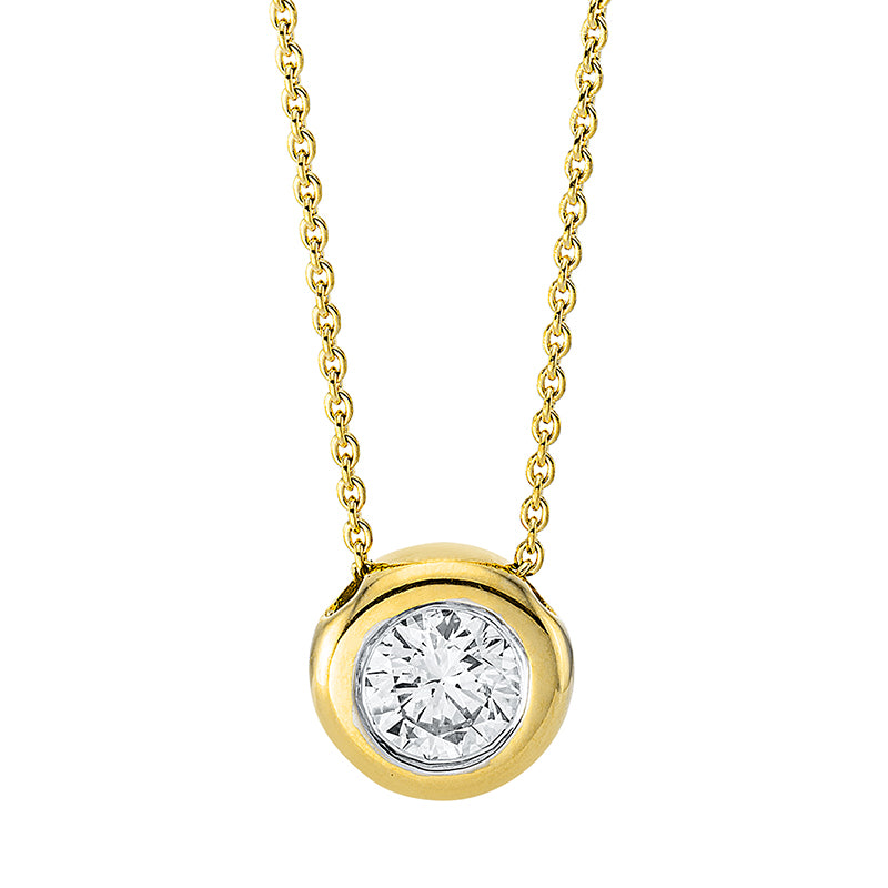 Collier 18 kt GG, 1 Brill. 0,19 ct, TW-si