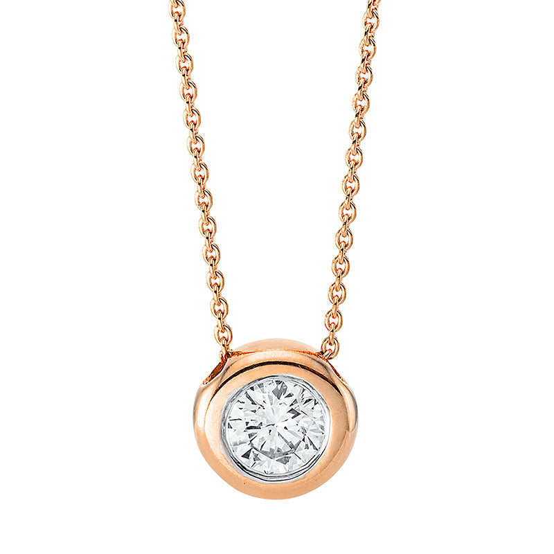 Collier 18 kt RG, 1 Brill. 0,19 ct, TW-si