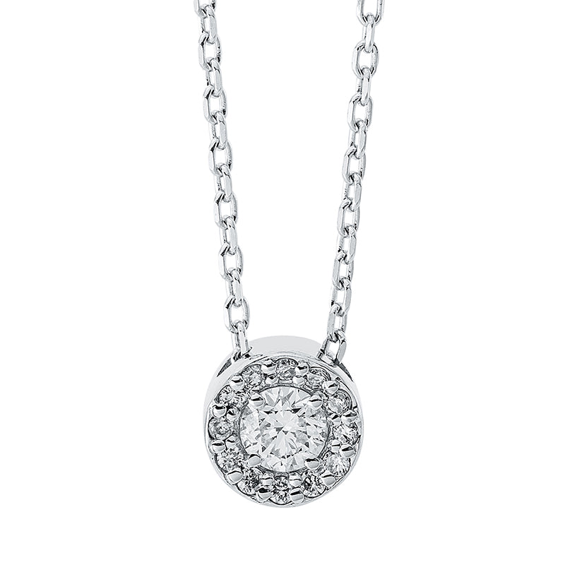 Collier 18 kt WG, 1 Brill. 0,08 ct, TW-si, 12 Brill. 0,03 ct, TW-si