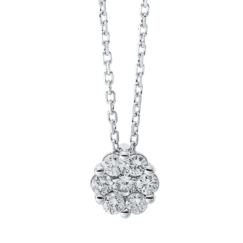 Collier 18 kt WG, 6 Brill. 0,14 ct, TW-si, 1 Brill. 0,05 ct, TW-si
