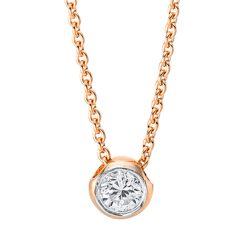 Collier 18 kt RG, 1 Brill. 0,05 ct, TW-si