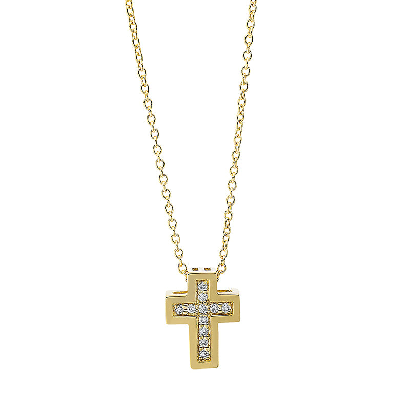 Collier 18 kt GG, 11 Brill. 0,04 ct, TW-si