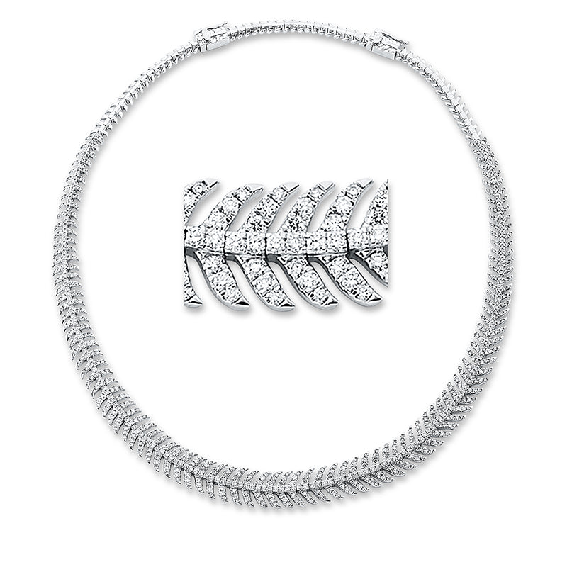 Collier 18 kt WG, 658 Brill. 5,08 ct, TW-si