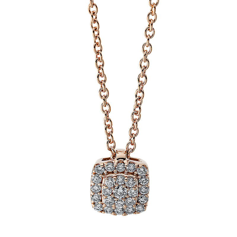 Collier 18 kt RG, 25 Brill. 0,10 ct, TW-si