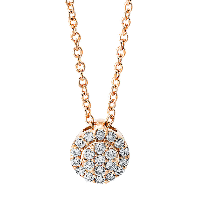 Collier 18 kt RG, 21 Brill. 0,10 ct, TW-si