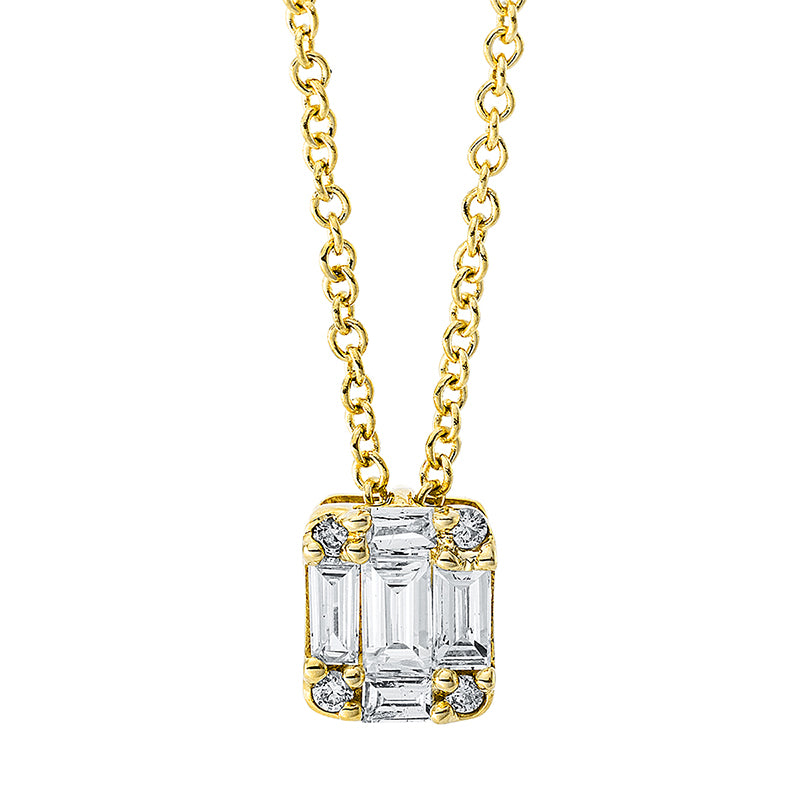 Collier 18 kt GG, 5 Bag. 0,18 ct, TW-si, 4 Brill. 0,02 ct, TW-si