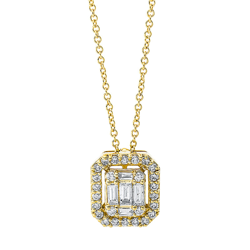 Collier 18 kt GG, 5 Bag. 0,20 ct, TW-si, 26 Brill. 0,20 ct, TW-si