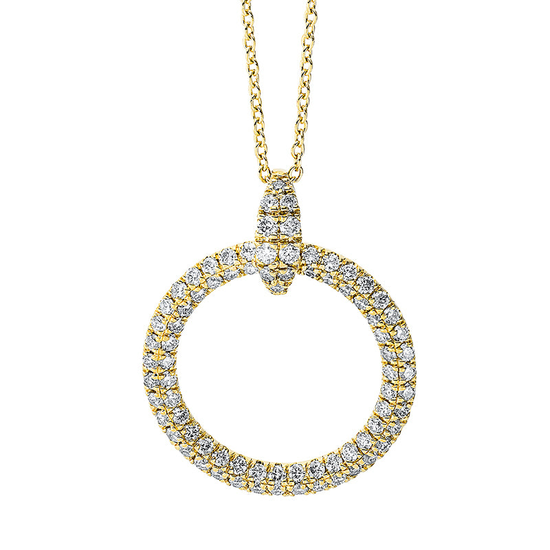 Collier 18 kt GG, mit Öse, 80 Brill. 0,60 ct, TW-si