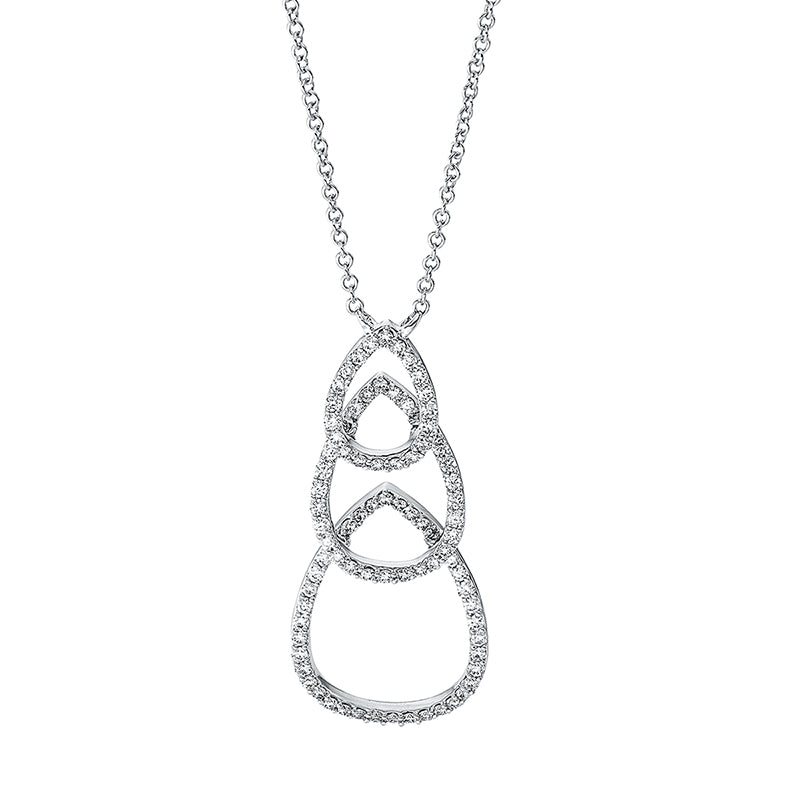 Collier 18 kt WG. mit ZÖ 40 cm. 81 Brillanten 0.32 ct. TW-si. H:28.2 mm. B:12.0 mm. L:45.7 cm. S:1.8 mm