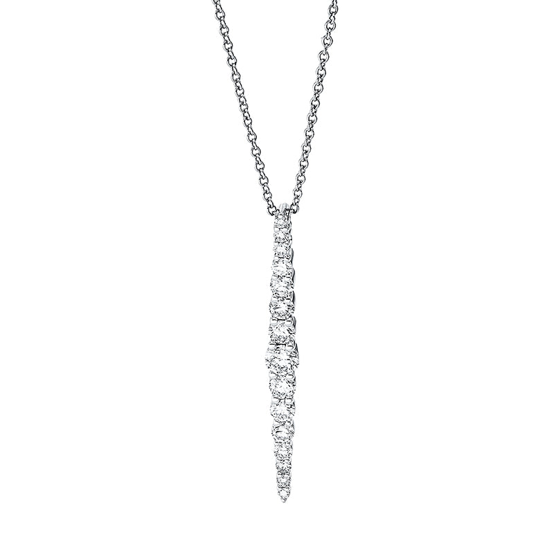 Collier 18 kt WG. mit ZÖ 40 cm. 15 Brillanten 0.67 ct. TW-si. L:45.7 cm