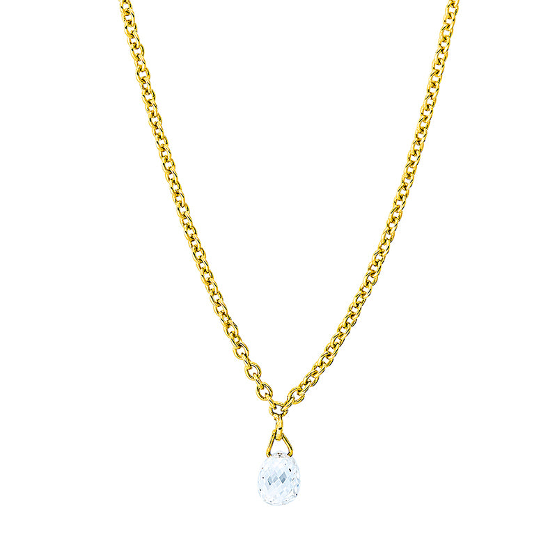 Collier 18 kt GG, 1 Fant-Schl. 0,19 ct, TW-vsi