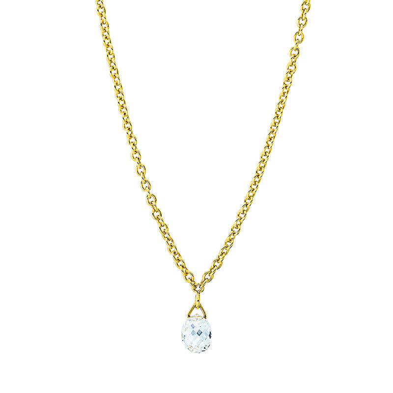 Collier 18 kt WG, mit ZÖ 40 cm, 1 Fant-Schl. 0,24 ct, TW-vsi