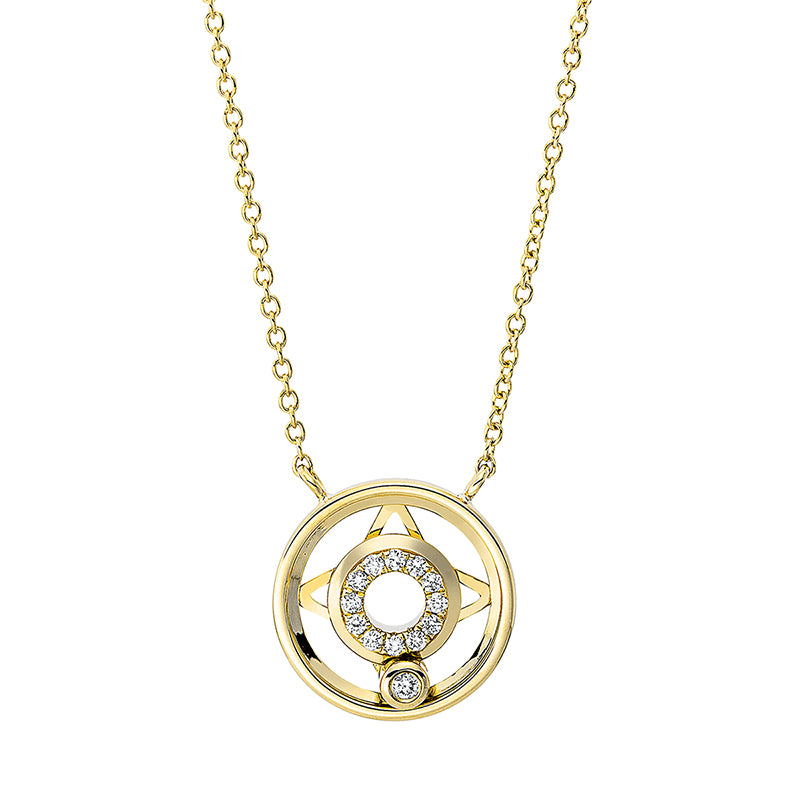 Collier 18 kt GG, 1 Brill. 0,02 ct, TW-si, 12 Brill. 0,11 ct, TW-si