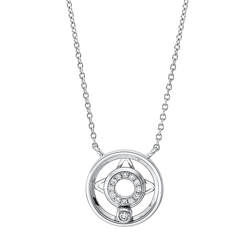 Collier 18 kt WG, 1 Brill. 0,02 ct, TW-si, 12 Brill. 0,11 ct, TW-si