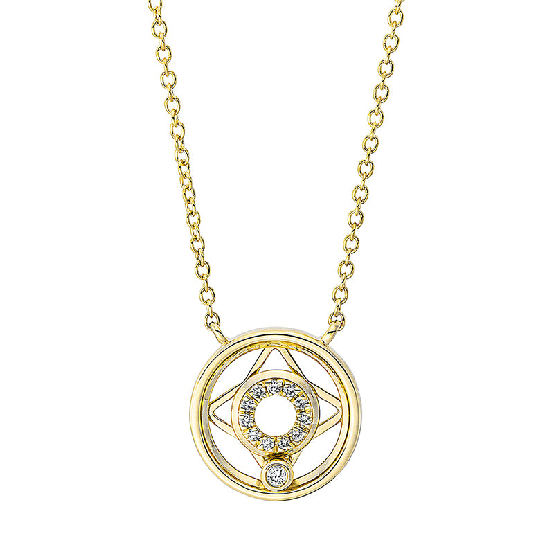 Collier 18 kt GG, 1 Brill. 0,02 ct, TW-si, 11 Brill. 0,05 ct, TW-si