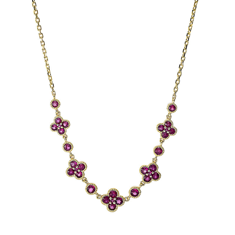 Collier 18 kt GG, 31 Rubine 1,11 ct rot