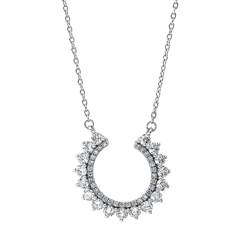 Collier 14 kt WG, 17 Brill. 1,01 ct, F-si, 29 Brill. 0,16 ct, F-si