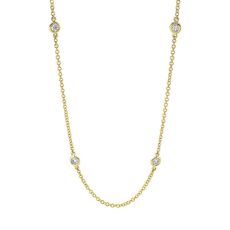 Collier 18 kt GG, 9 Brill. 0,38 ct, TW-si