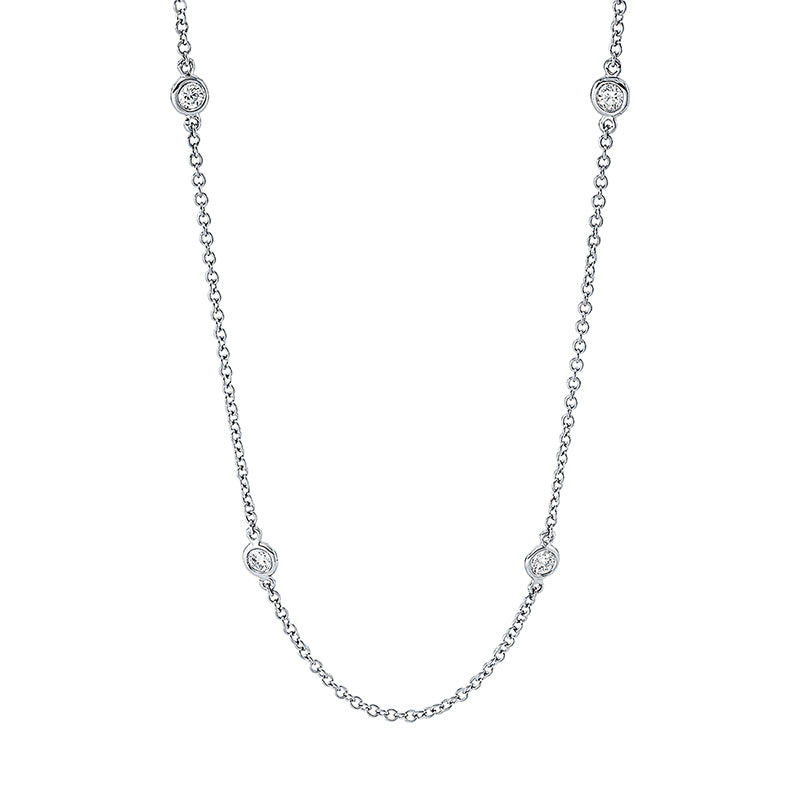 Collier 18 kt WG, 9 Brill. 0,44 ct, TW-si