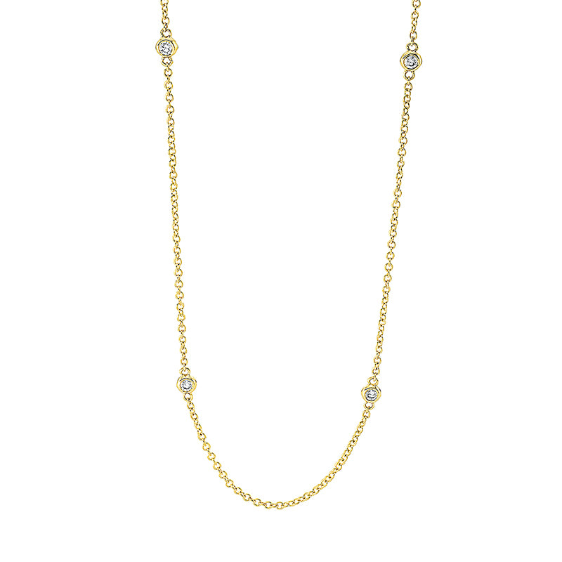 Collier 18 kt GG, 7 Brill. 0,21 ct, TTLB-si