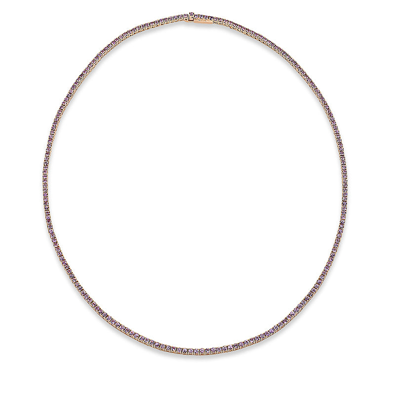 Collier 18 kt RG, 203 Saphire 8,20 ct fancy