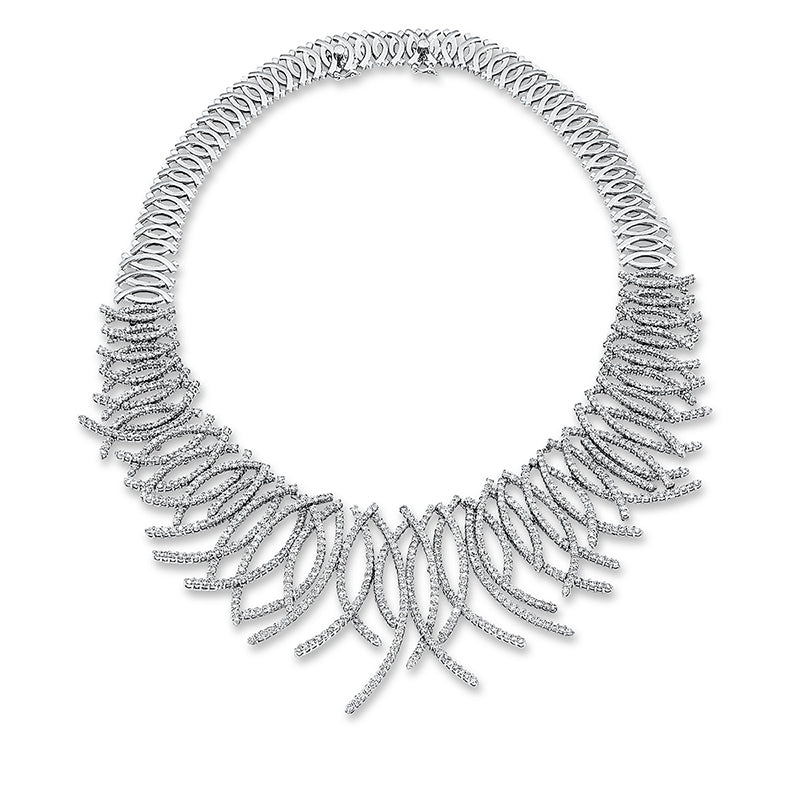 Collier 18 kt WG, 1136 Brill. 27,80 ct, TW-vsi/si