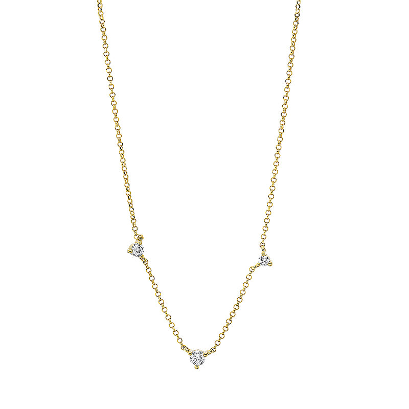 Collier 18 kt GG, mit ZÖ 38.1 cm + 40.6 cm, 1 Brill. 0,03 ct, TW-si, 2 Brill. 0,12 ct, TW-si