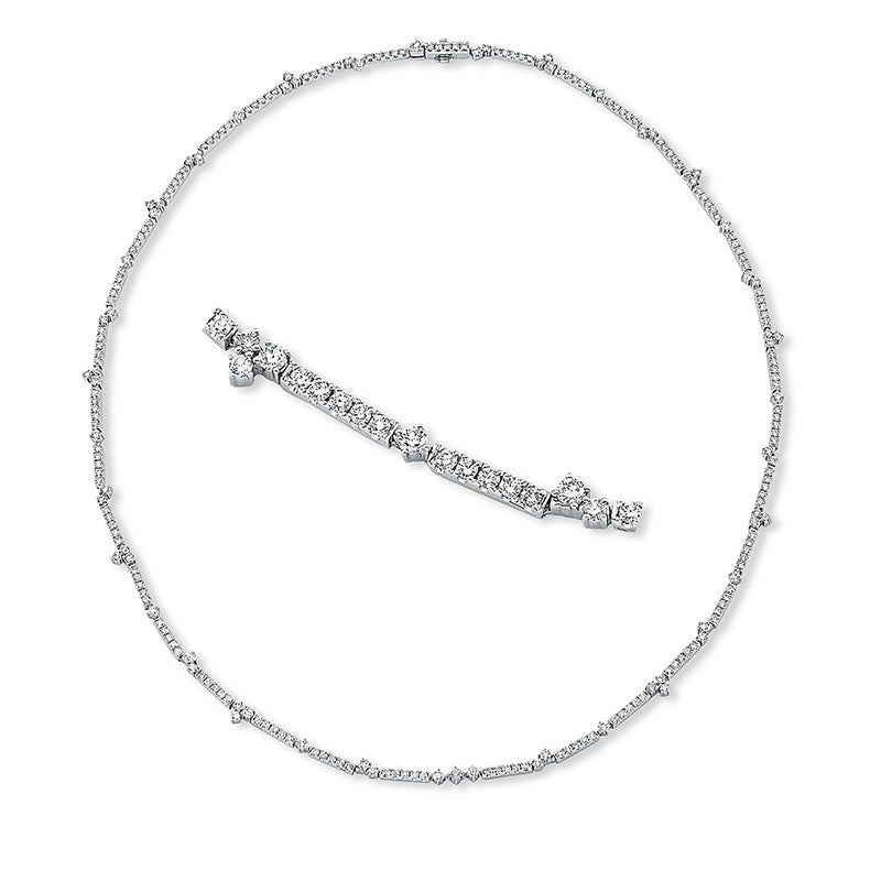 Collier 18 kt WG, 238 Brill. 3,36 ct, TW-si