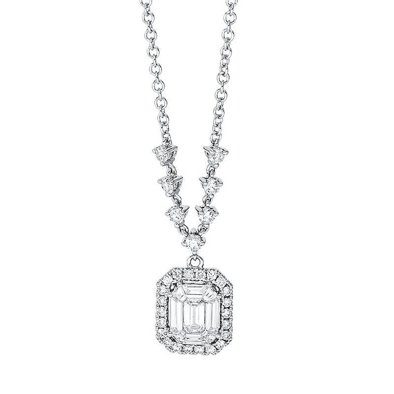 Collier 18 kt WG, 8 Fant-Schl. 0,32 ct, TW-vsi, 1 Fant-Schl. 0,20 ct, TW-vsi, 29 Brill. 0,47 ct, TW-si