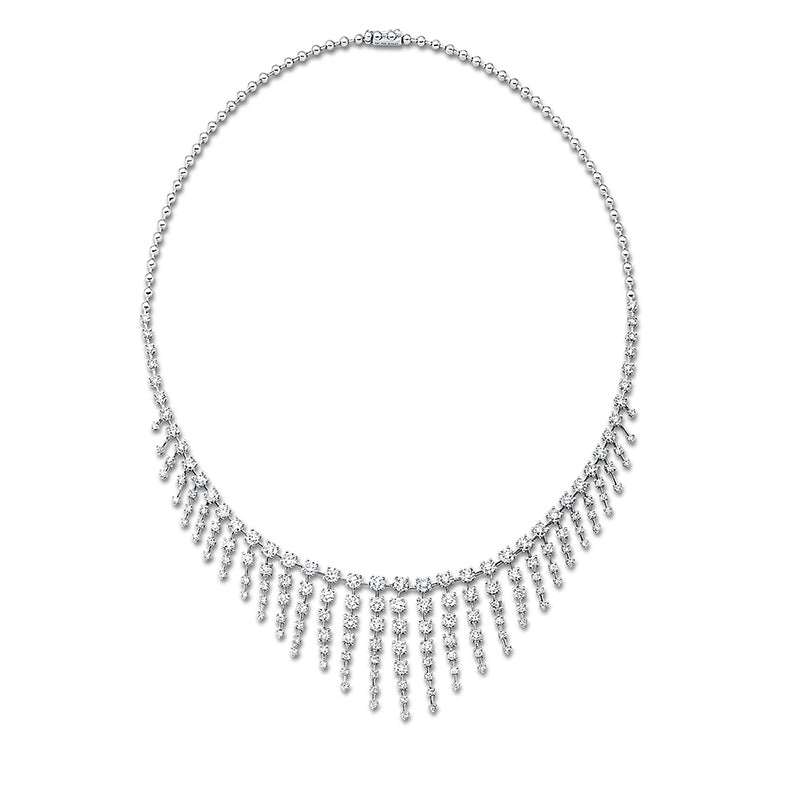 Collier 18 kt WG, 103 Brill. 9,37 ct, TW-si, 51 Brill. 0,84 ct, TW-si
