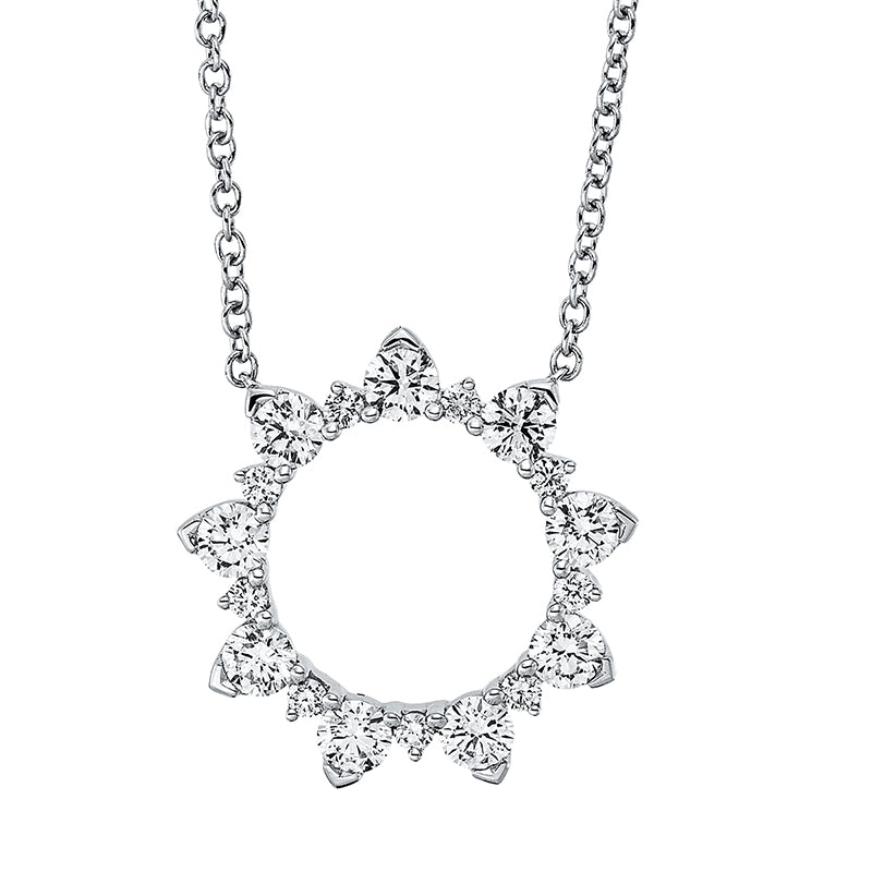 Collier 18 kt WG, 9 Brill. 0,13 ct, TW-si, 9 Brill. 0,83 ct, TW-si