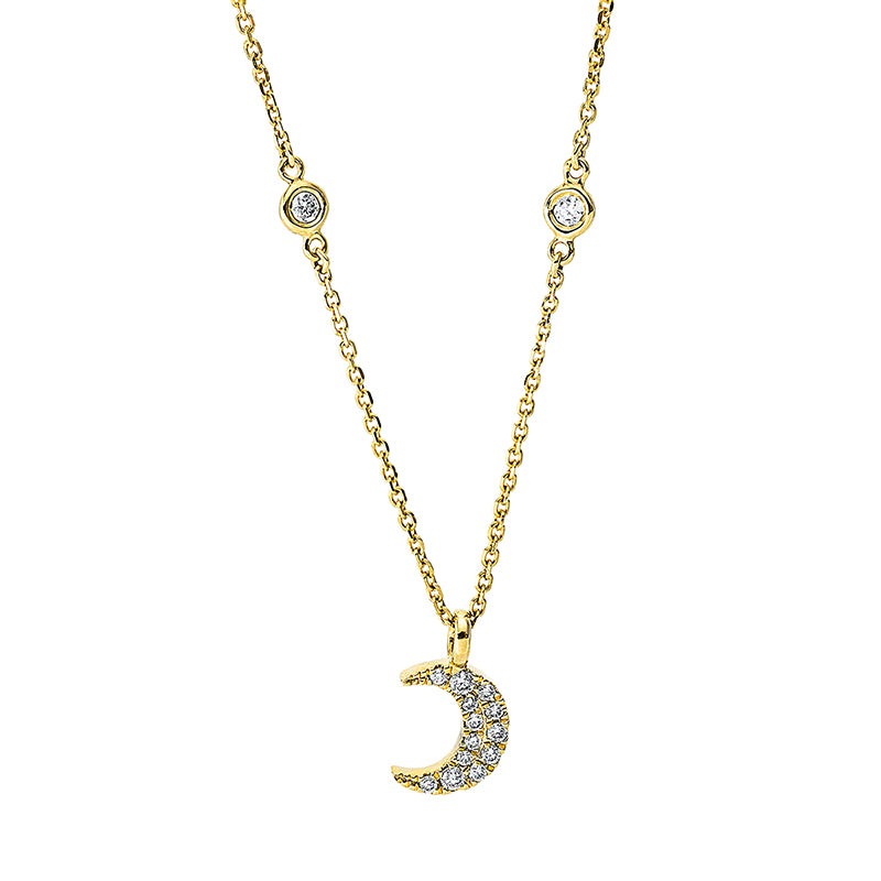 Collier 18 kt GG, 15 Brill. 0,09 ct, W-si