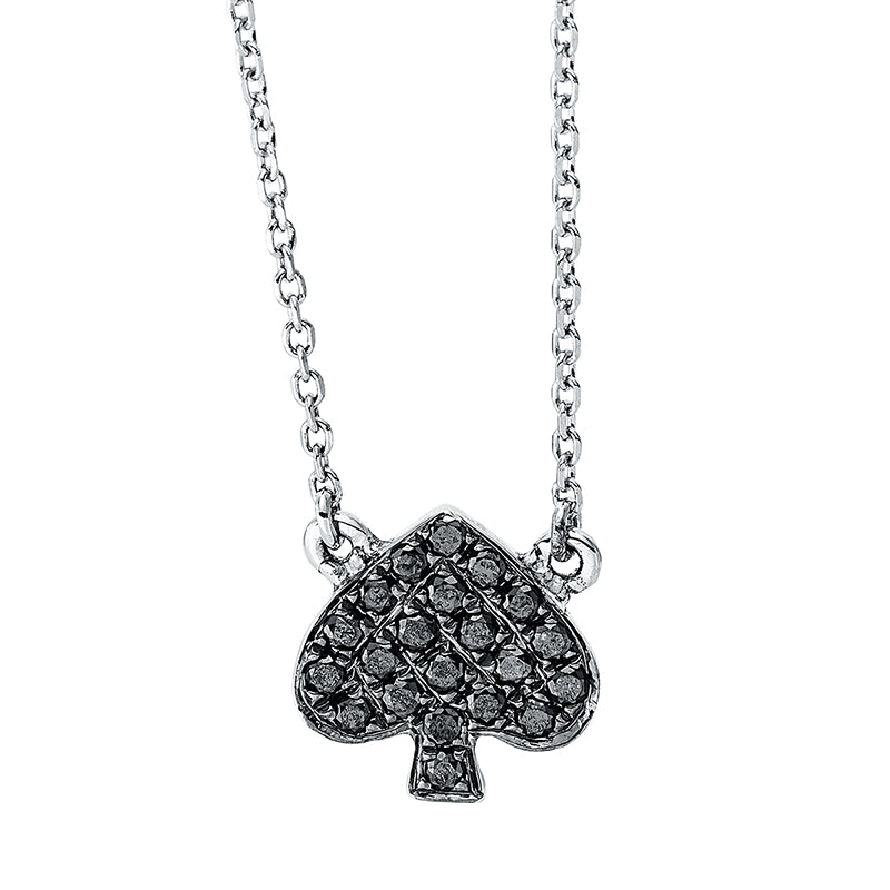 Collier 18 kt WG, schwarz rhodiniert, 21 Brill. 0,08 ct, schwarz