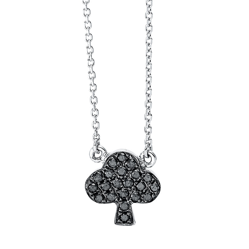 Collier 18 kt WG, schwarz rhodiniert, 21 Brill. 0,08 ct, schwarz