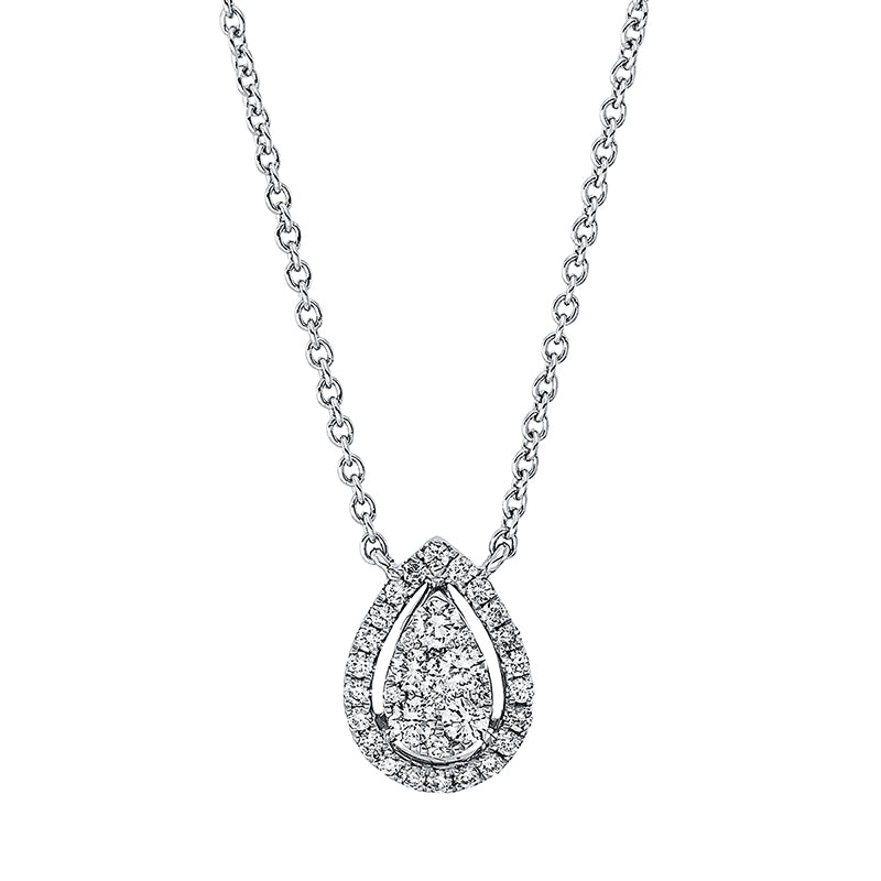 Collier 18 kt WG, mit ZÖ 40 cm, 1 Brill. 0,01 ct, TW-si, 5 Brill. 0,15 ct, TW-si, 28 Brill. 0,13 ct, TW-si