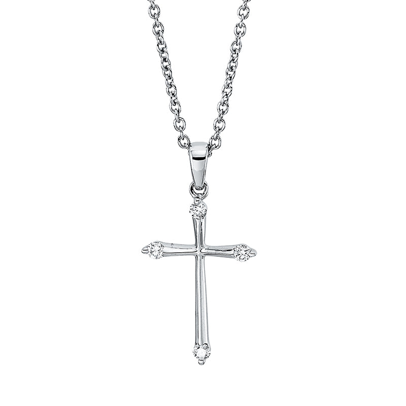 Collier 18 kt WG, mit ZÖ 40 cm, 4 Brill. 0,14 ct, TW-si