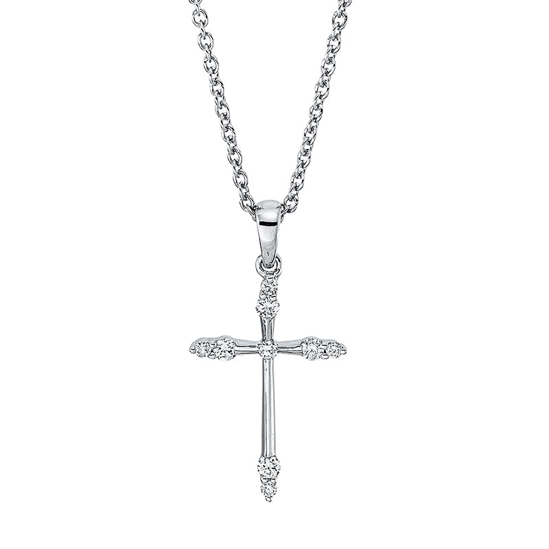 Collier 18 kt WG, mit ZÖ 40 cm, 9 Brill. 0,14 ct, TW-si