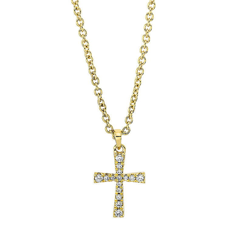 Collier 18 kt GG, mit ZÖ 40 cm, 15 Brill. 0,07 ct, TW-si