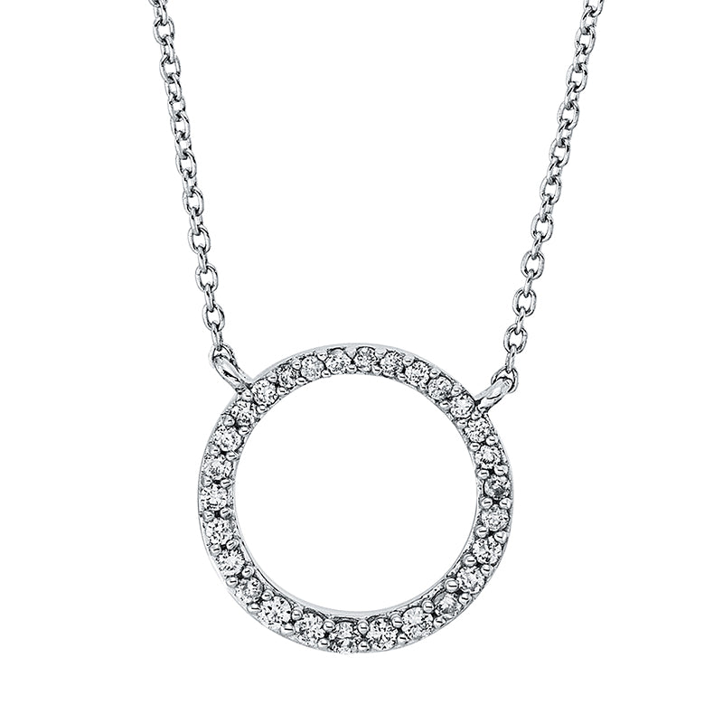 Collier 18 kt WG, mit ZÖ 40 cm, 28 Brill. 0,10 ct, TW-si