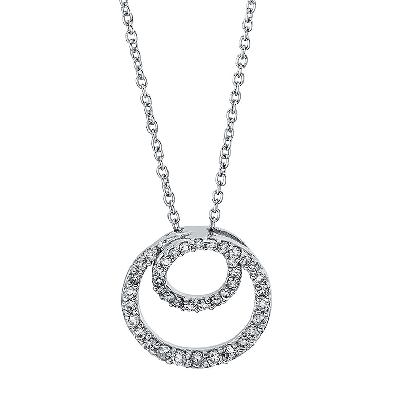 Collier 18 kt WG, mit ZÖ 40 cm, 40 Brill. 0,13 ct, TW-si