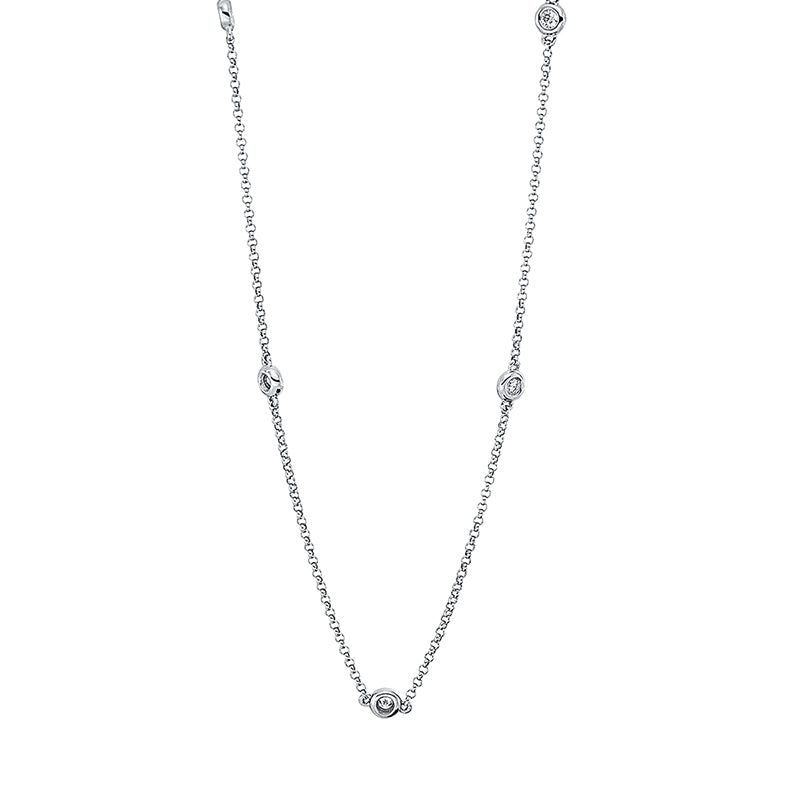 Collier 18 kt WG, 10 Brill. 0,32 ct, TW-si