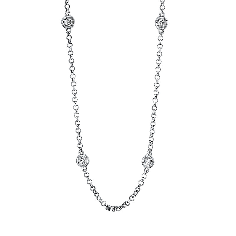 Collier 18 kt WG, 10 Brill. 0,55 ct, TW-si