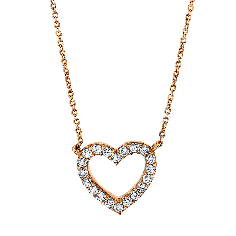 Collier 18 kt RG, mit ZÖ 40 cm, 20 Brill. 0,17 ct, TW-si