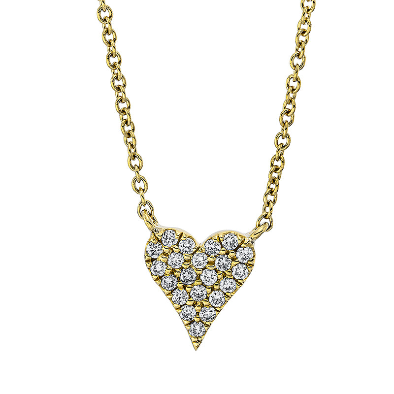Collier 18 kt GG, mit ZÖ 40 cm, 21 Brill. 0,10 ct, TW-si