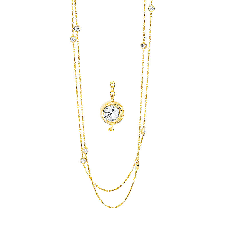 Collier 18 kt GG, 14 Brill. 1,26 ct, TW-si
