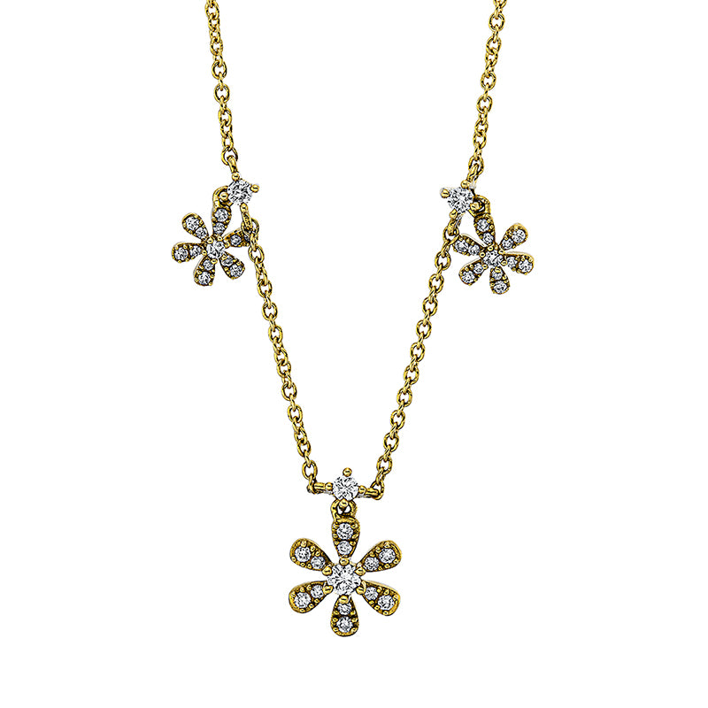 Collier 18 kt GG, mit ZÖ 40 cm, 4 Brill. 0,13 ct, TW-si, 38 Brill. 0,17 ct, TW-si