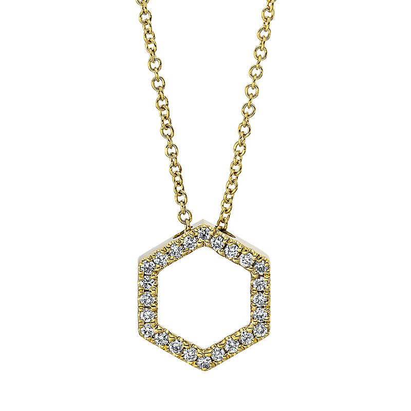 Collier 18 kt GG, mit ZÖ 40 cm, 24 Brill. 0,14 ct, TW-si
