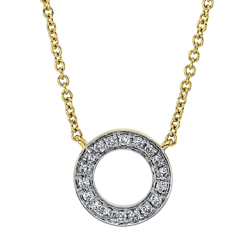 Collier 18 kt GG, mit ZÖ 40 cm, 18 Brill. 0,15 ct, TW-si