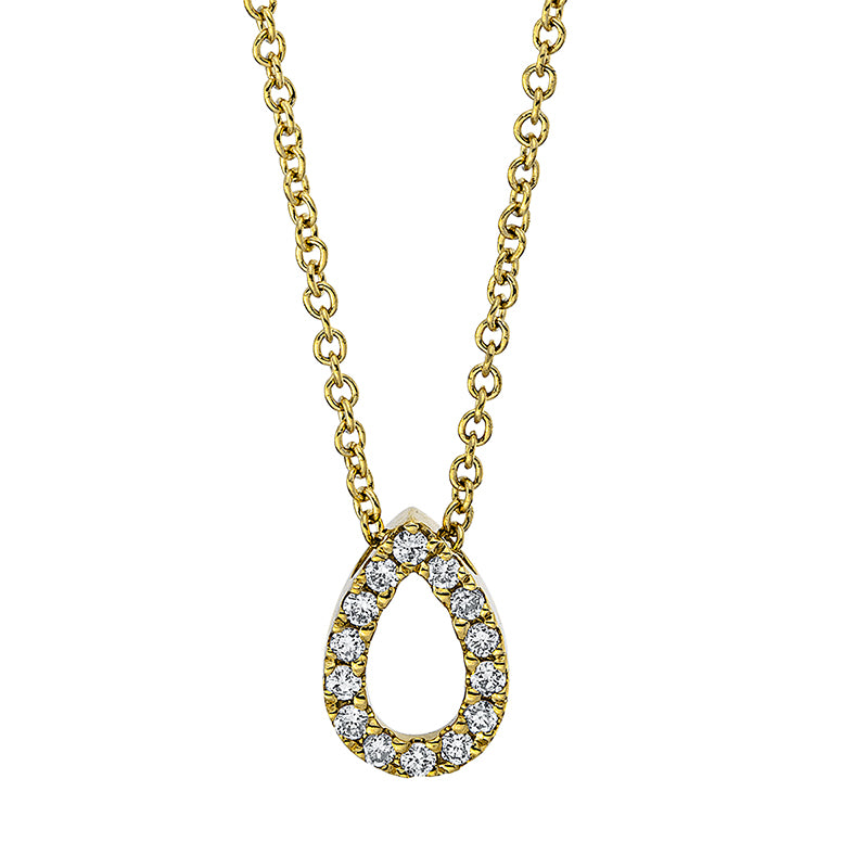 Collier 18 kt GG, mit ZÖ 40 cm, 14 Brill. 0,08 ct, TW-si