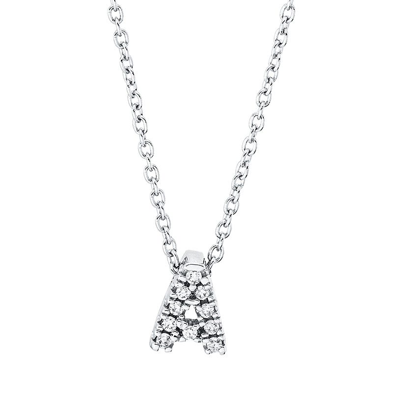 Collier 18 kt WG, mit ZÖ 40 cm, 10 Brill. 0,02 ct, TW-si